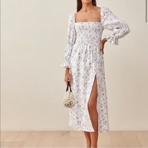 Reformation Hyland Floral Linen Dess in Sinead